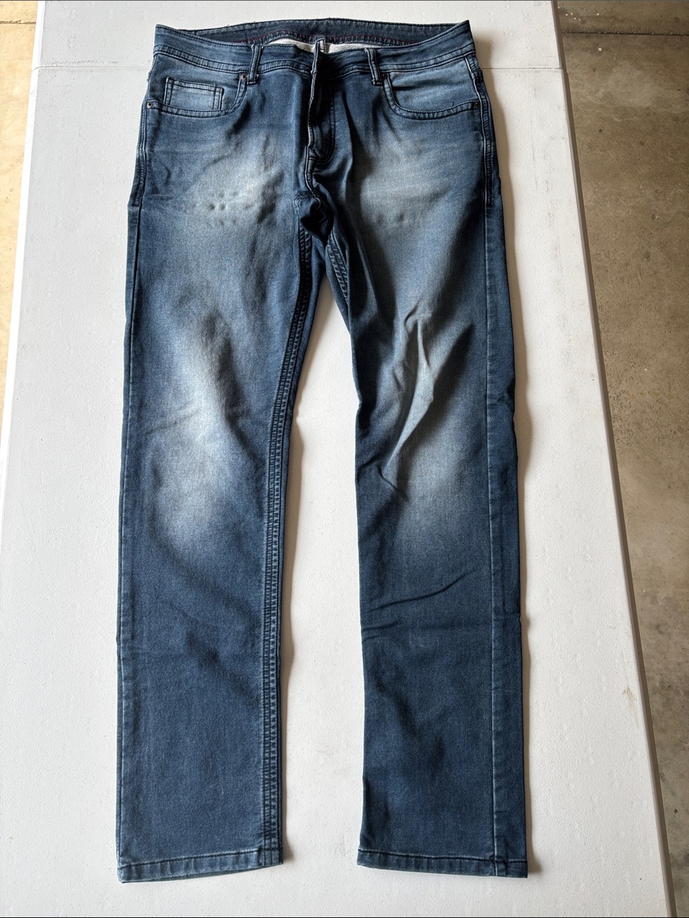 Peter England Men’s Skinny Slim Straight Jeans in Blue Wash 36x32